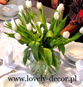tulipany dekoracje weselne           